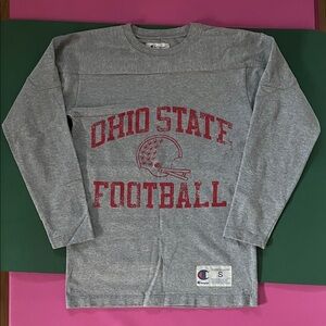 Champion Gray Ohio State Football Long Sleeve Tee